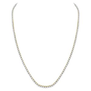 Mens Diamond Tennis Link Chain Necklace 30-Inch 10K Yellow Gold