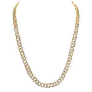 Mens Miami Cuban Link Diamond Chain Necklace 10K Yellow Gold 4.50 Carats
