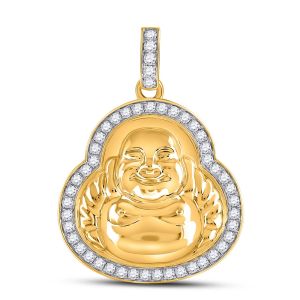 Diamond Buddha Pendant 10K Yellow Gold