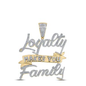 Loyalty Makes You Family Diamond Pendant 10K Yellow Gold