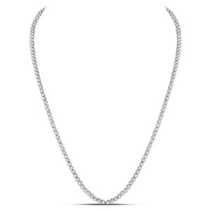 Mens Diamond Tennis Link Chain Necklace 22-Inch 10K White Gold