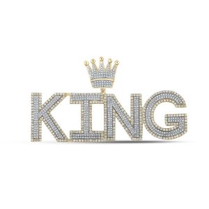 King Diamond Pendant 10K Yellow Gold