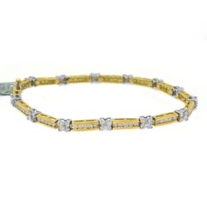 3.12 Carat Round Diamond Tennis Bracelet 14K Yellow Gold