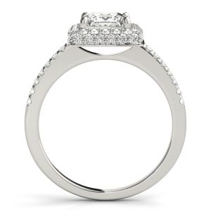 2 Carat Cushion Cut Diamond Halo Engagement Ring