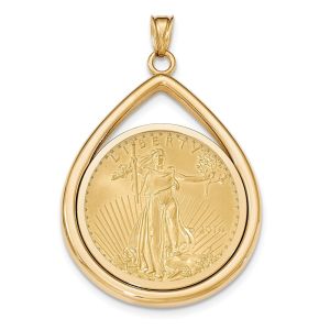 Teardrop Bezel Pendant w/ 1oz American Eagle Gold Coin