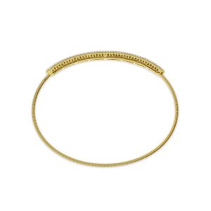 Expandable Pave Diamond Tennis Bracelet 14K Yellow Gold