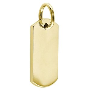 Solid Gold Dog Tag Pendant 1.5