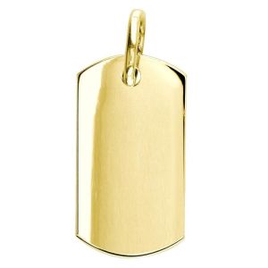 Solid Gold Dog Tag Pendant 2.50