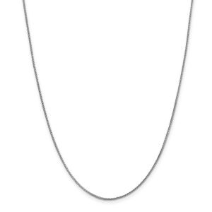 Mens Franco Chain 30-Inch 0.9mm Solid 14K White Gold